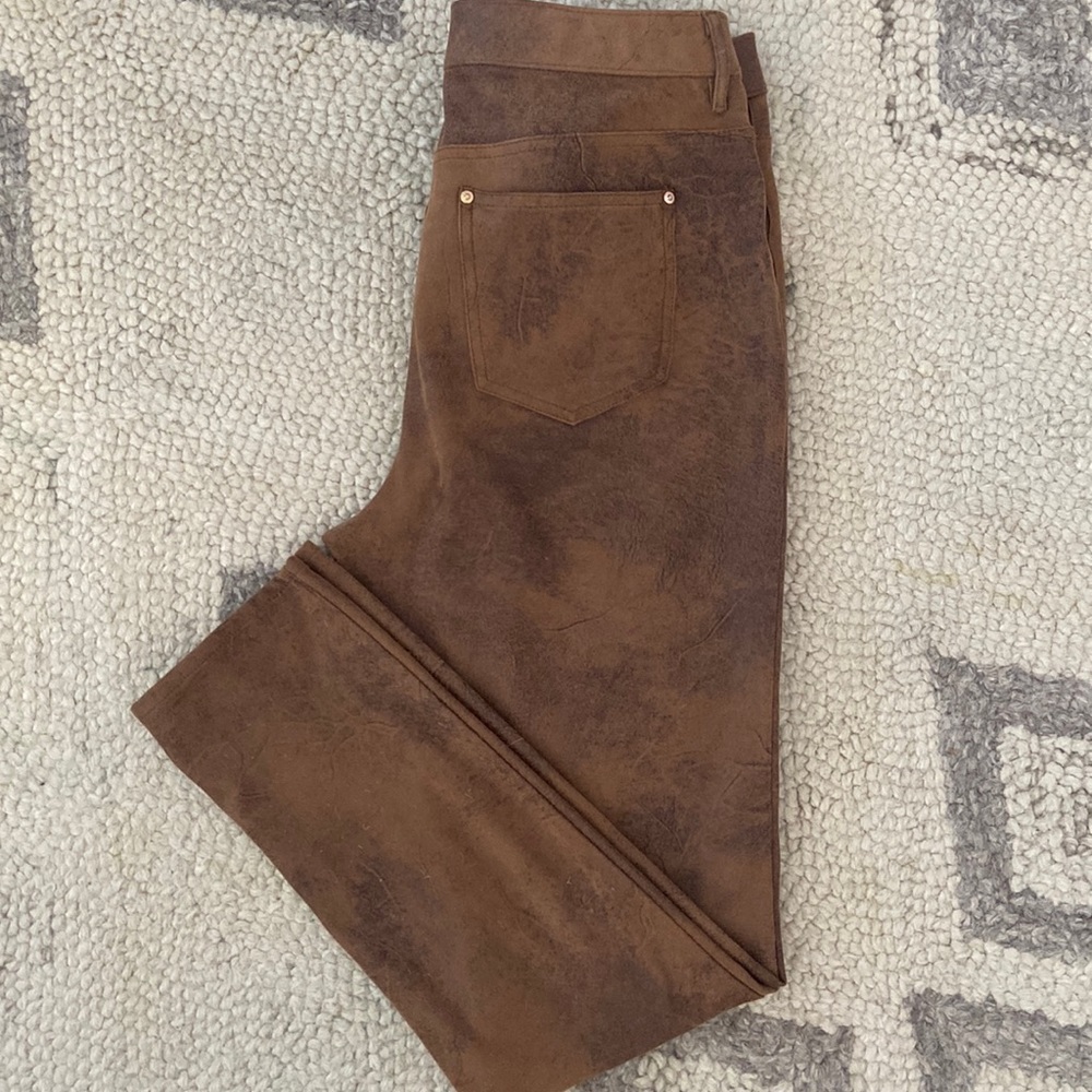 READY For FALL???  Faux leather look jeans size 10/12, Chicos size 1